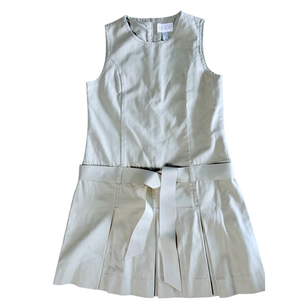NWOT The Children’s Place Girls Khaki Jumper Dress Size 10 Pleated Uniform